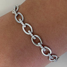 Cubic Zirconia Bar Link Bracelet