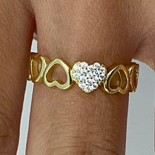 Pave Heart Eternity Band Ring