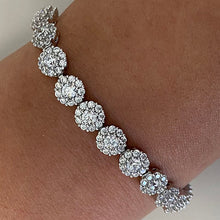 Cubic Zirconia Halo Tennis Bracelet