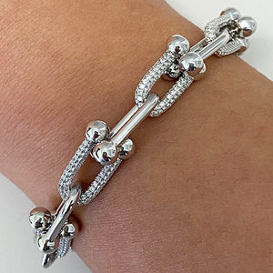 Cubic Zirconia U-Link Chain Bracelet