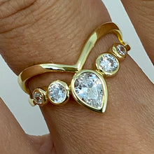 5-Stone Teardrop Crown Ring