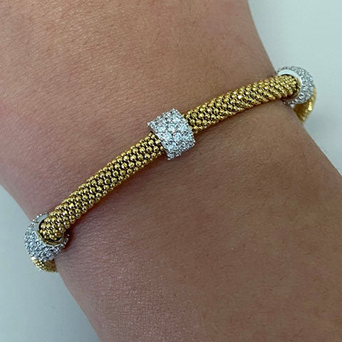 Metal Coil with Cubic Zirconia Band