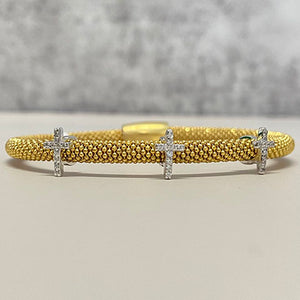 Metal Coil with Cross Bracelet