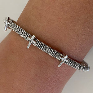 Metal Coil with Cross Bracelet