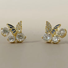 Butterfly 3-Round Cubic Zirconia Earrings