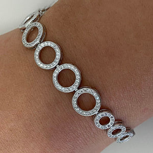 Pave Circle Ring Link Bracelet