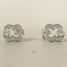 Clover Open Cubic Zirconia Stud Earrings