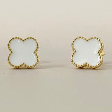 Enamel Clover Stud Earrings