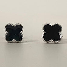 Enamel Clover Stud Earrings