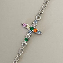 Multi-stone Cross Chain Bracelet