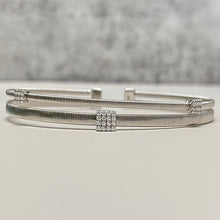 Pave Square Double Open Bangle