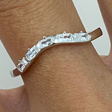 5-Rectangle Cubic Zirconia Swoop Ring