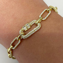 Oval & Baguette Chain Link Bracelet