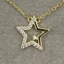 Half Pave Open Star Necklace
