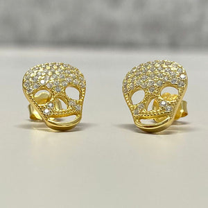 Pavé Skull Studs