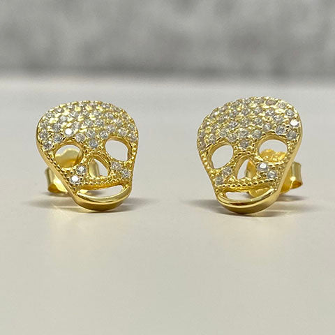 Pavé Skull Studs