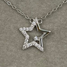 Half Pave Open Star Necklace