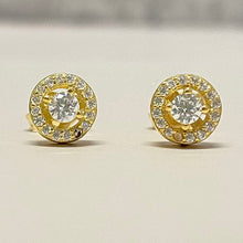 Cubic Zirconia Halo Lifted Studs