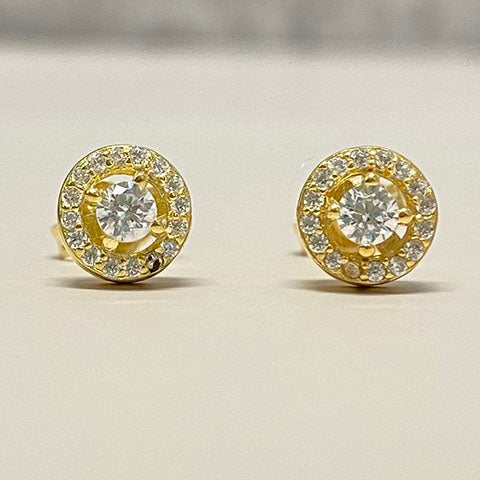 Cubic Zirconia Halo Lifted Studs