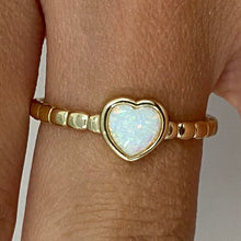 Heart Opal Bubble Band Ring
