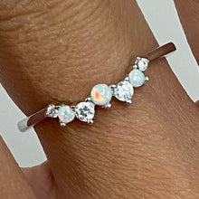 Opal & Cubic Zirconia Swoop Ring
