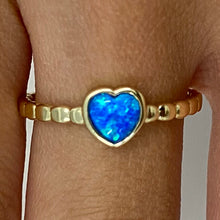 Heart Opal Bubble Band Ring