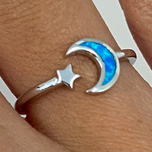 Moon & Star Split Ring Opal