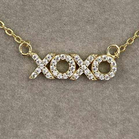 Pave XOXO Necklace