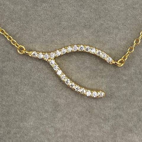 Pave Wishbone Necklace