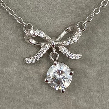 Pave Bow with Cubic Zirconia Stone Necklace