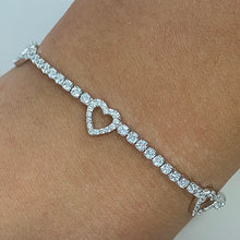 Open Heart Tennis Slider Bracelet