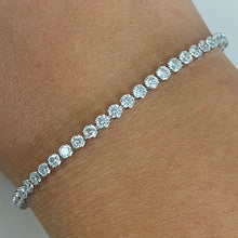 Cubic Zirconia Bubble Tennis Pull Stop Bracelet
