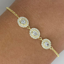Triple Halo Oval Bracelet