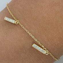 5 Pave Rectangle Charm Bracelet