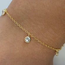 5 Cubic Zirconia Bezel Bracelet