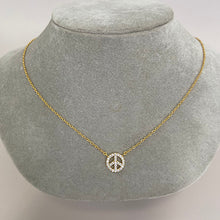 Pave Peace Sign Necklace