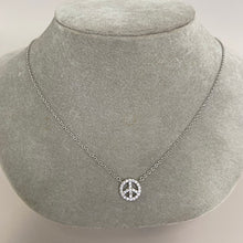 Pave Peace Sign Necklace