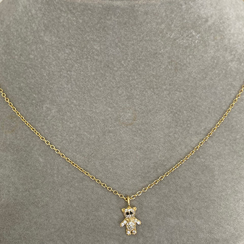 Pave Tiny Bear Necklace