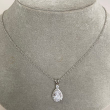 Teardrop Halo Cubic Zirconia Necklace