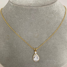 Teardrop Halo Cubic Zirconia Necklace
