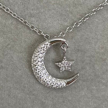 Pave Crescent Moon Necklace