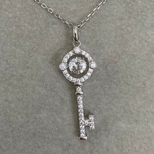 Dancing Pave Cubic Zirconia Key Necklace