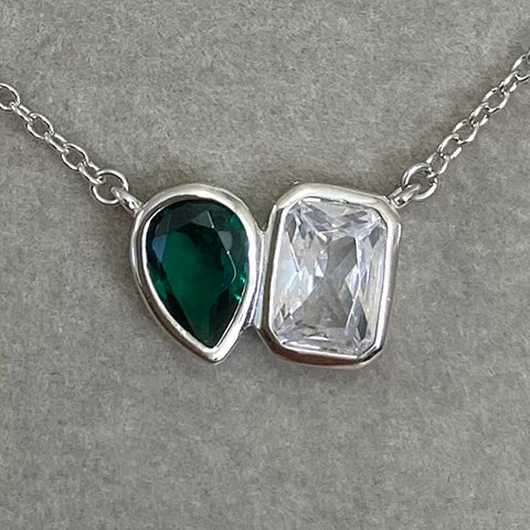 Teardrop & Emerald Cut Necklace