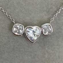 Heart & Square Cubic Zirconia Necklace