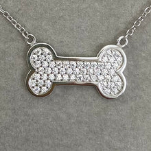 Pave Dog Bone Necklace