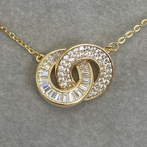Pave Intertwined Circles Necklace
