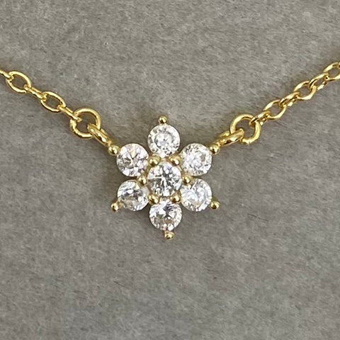 Mini Cubic Zirconia Flower Necklace