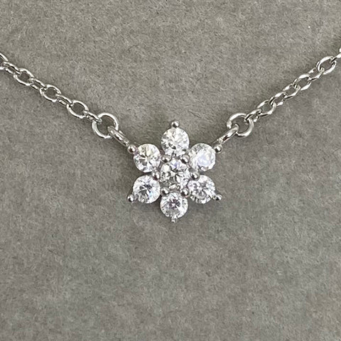 Mini Cubic Zirconia Flower Necklace
