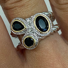 Brass 3-Shaped Stones Split Band Ring