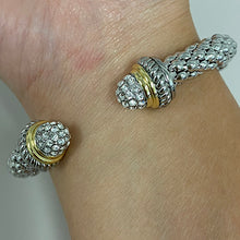 Brass Wide Bubble Chain Cubic Zirconia Ends Bracelet